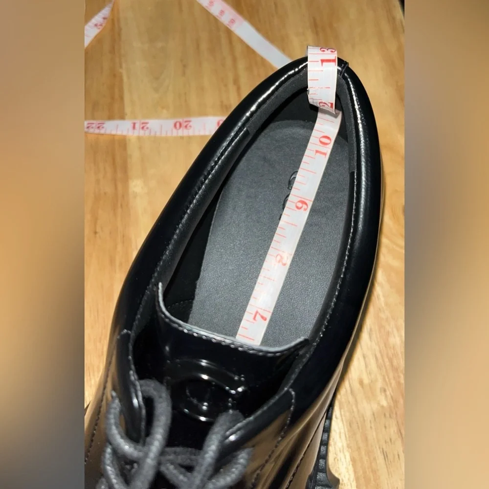 NWOB Coach Black Patent Leather Lyla Platform Derby Oxford Women’s Shoes Sz 9B